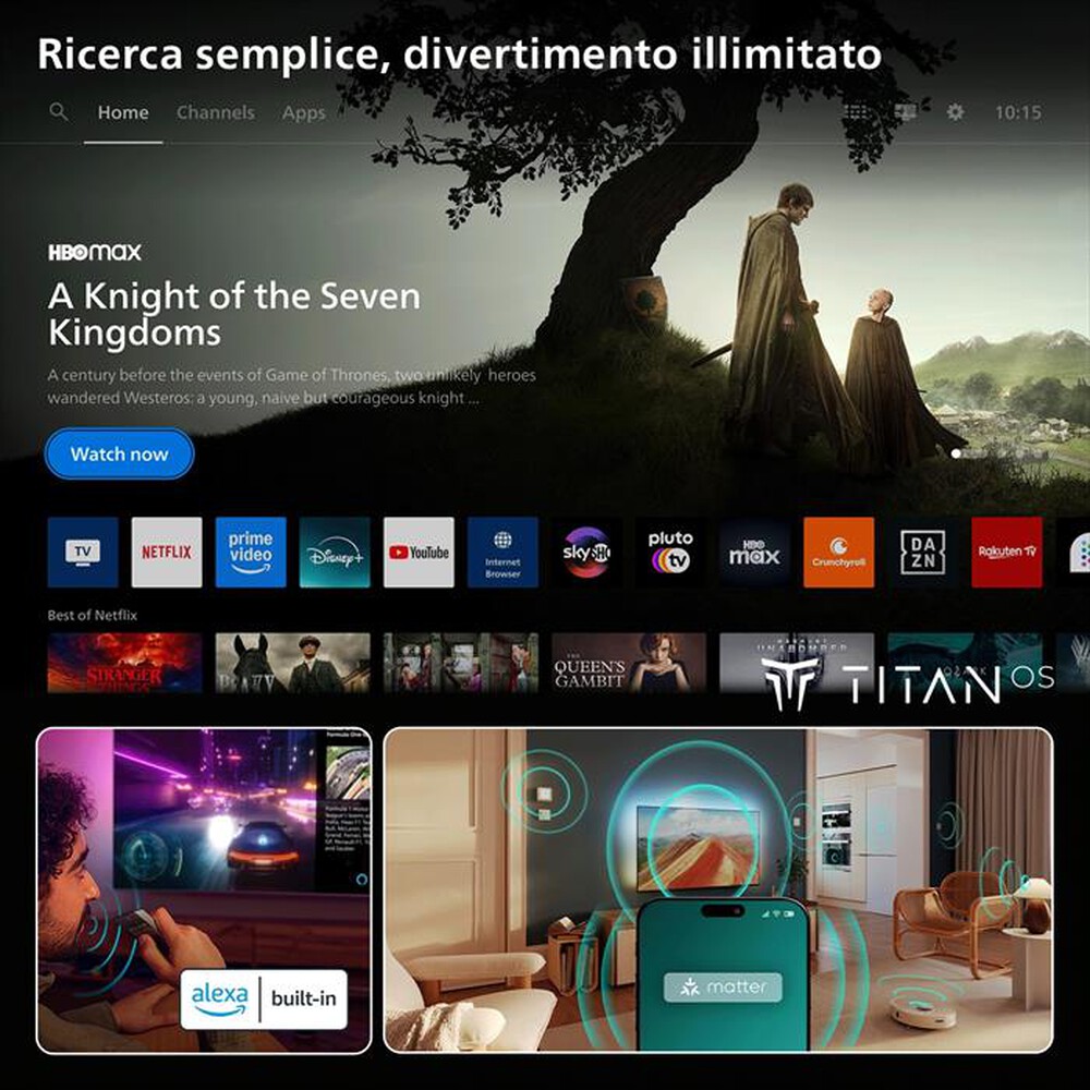 Immagine del prodotto PHILIPS - Smart TV QLED 4K 43" 43PQS8501/12-Black