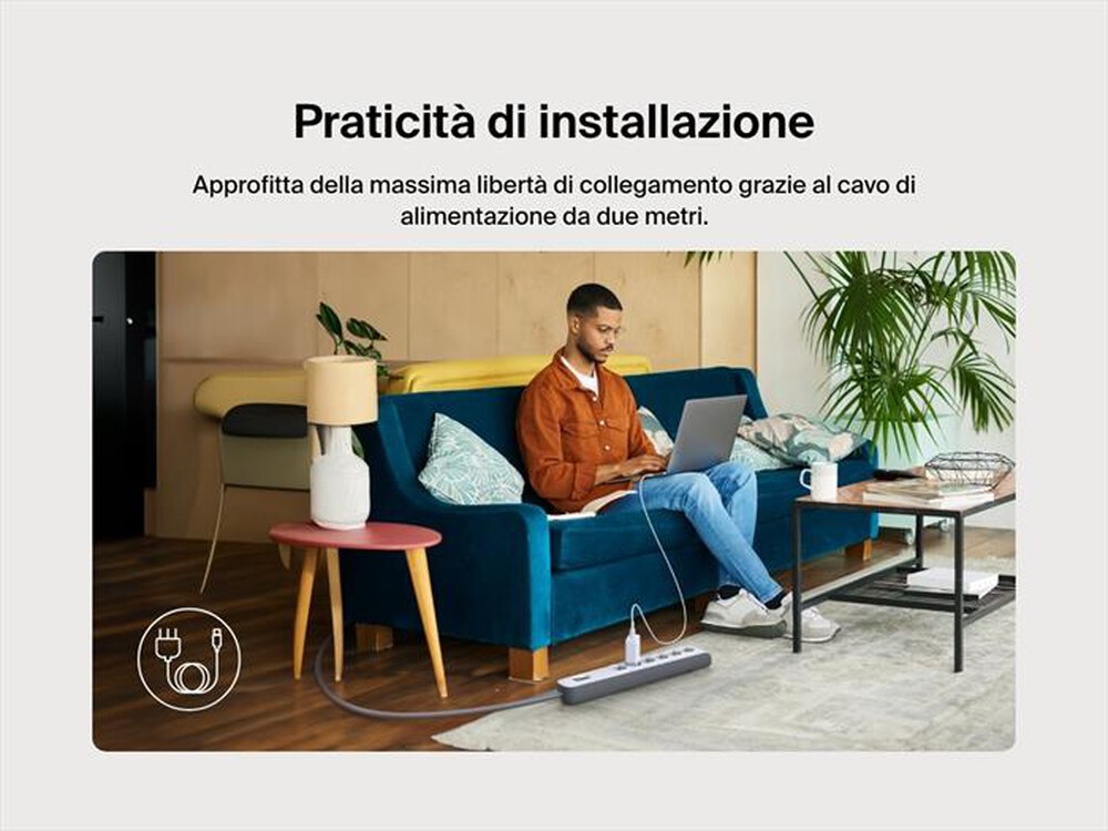 Immagine del prodotto BELKIN - Protezione da sovraccarico - 6 prese AC - Cavo 2mt-Bianco