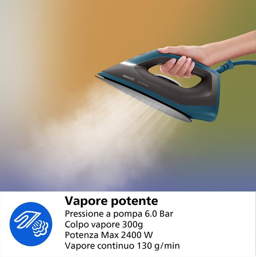 Immagine del prodotto PHILIPS - Ferro da stiro a vapore SERIE 2000 PSG2001/80-Blu