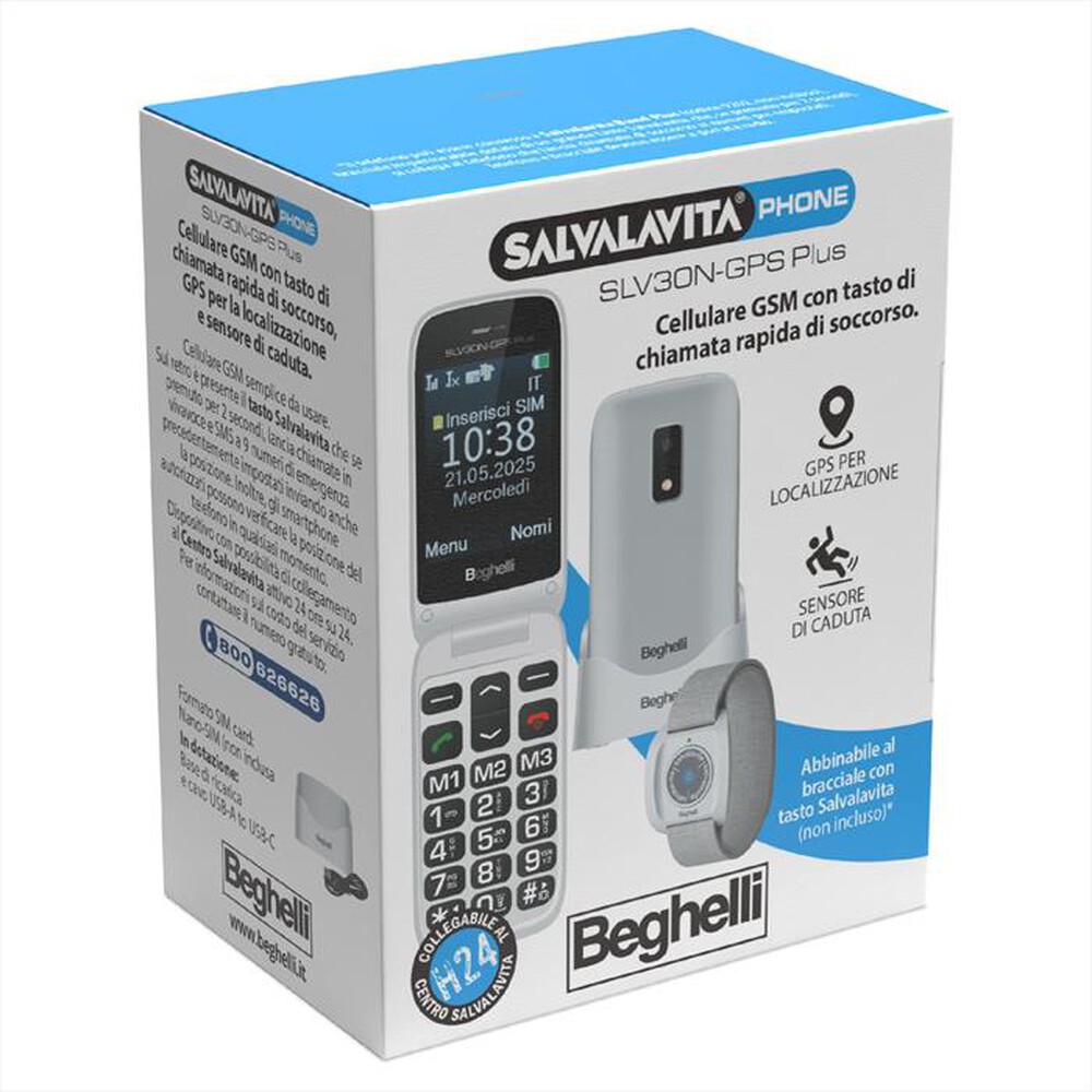 Immagine del prodotto BEGHELLI - Salvalavita Phone SLV30-GPS Plus ECODESIGN 9201N-grigio
