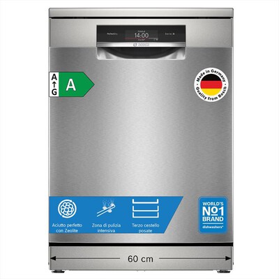 BOSCH - Lavastoviglie SMS8TCI04E Classe A 14 Coperti-Acciaio anti-impronta