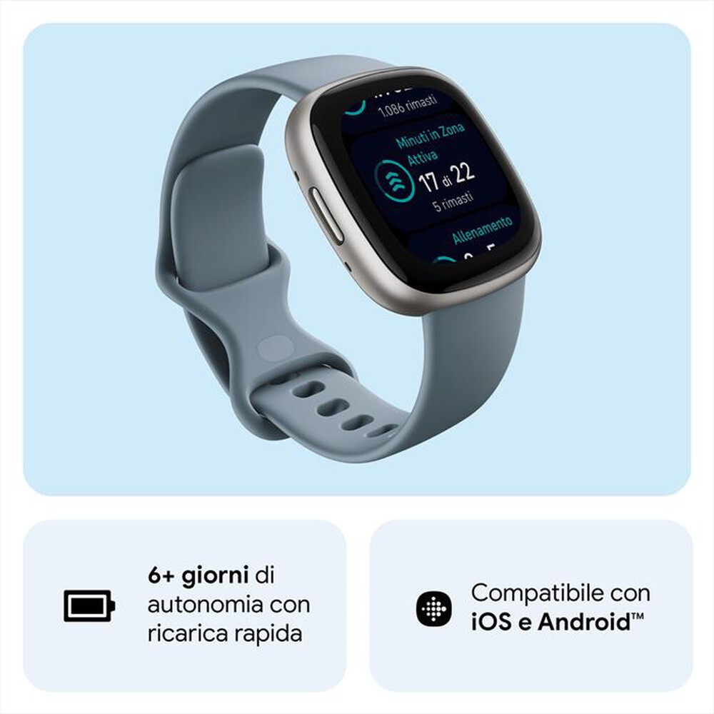 "FITBIT - VERSA 4 - FB523SRAG-BLU AVIO/ALL GRIGIO PL"