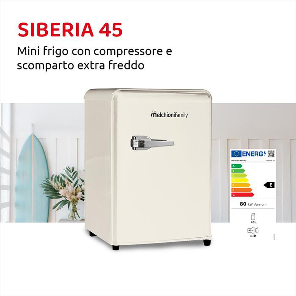 Immagine del prodotto MELCHIONI FAMILY - Frigorifero sotto-tavolo SIBERIA 45 Classe E 45lt-Panna / Metallo