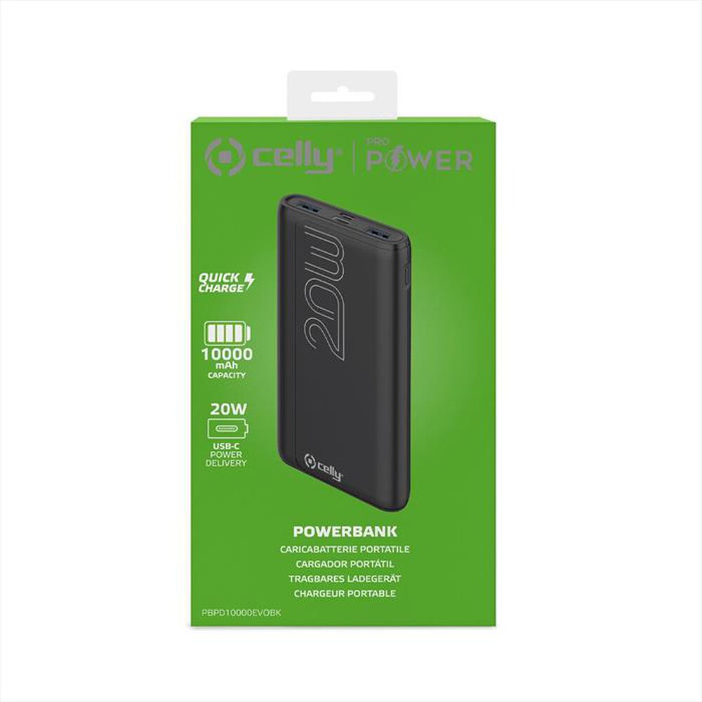 Immagine del prodotto CELLY - Power Bank PD 20W 10.000mAh PBPD10000EVOBK-Nero