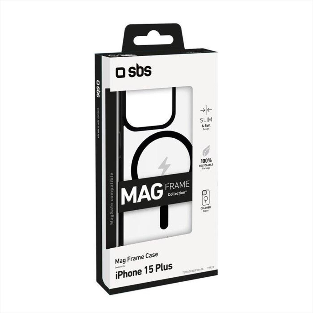 "SBS - Cover Mag per iPhone 15 Plus TEMAGCOLIP1567K-Trasparente/nero"