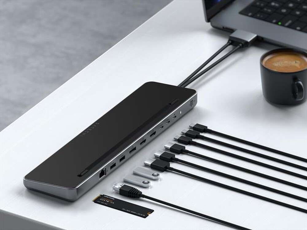 "SATECHI - ADATTATORE USB-C DUAL DOCK STAND-nero"