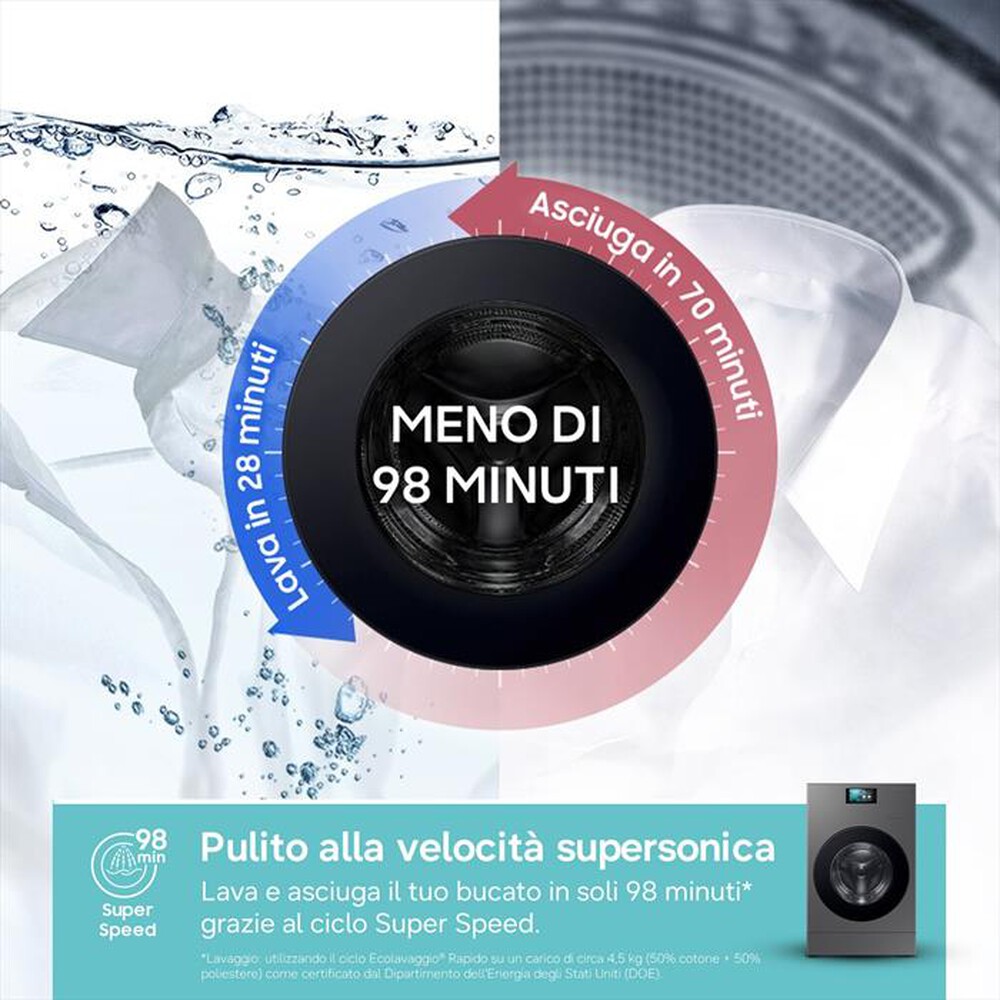 Immagine del prodotto SAMSUNG - Lavasciuga WD18DB8995BZT2 18/11 Kg Classe A-Dark Silver Steel -obl&ograve; Nero