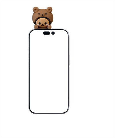 CELLULARLINE - Mini figura adesiva in PVC a forma di orso-Marrone