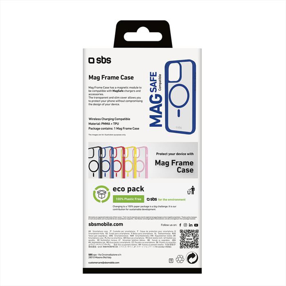 "SBS - Cover Mag Frame iPhone 16 Pro TEMAGCOLIP1661PB-Blu"