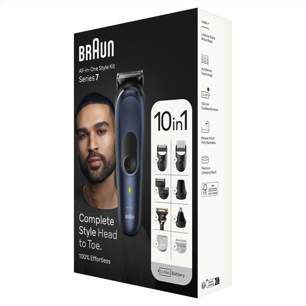 "BRAUN - Regolabarba SERIES 7 MGK7421-Black / Deep Blue"