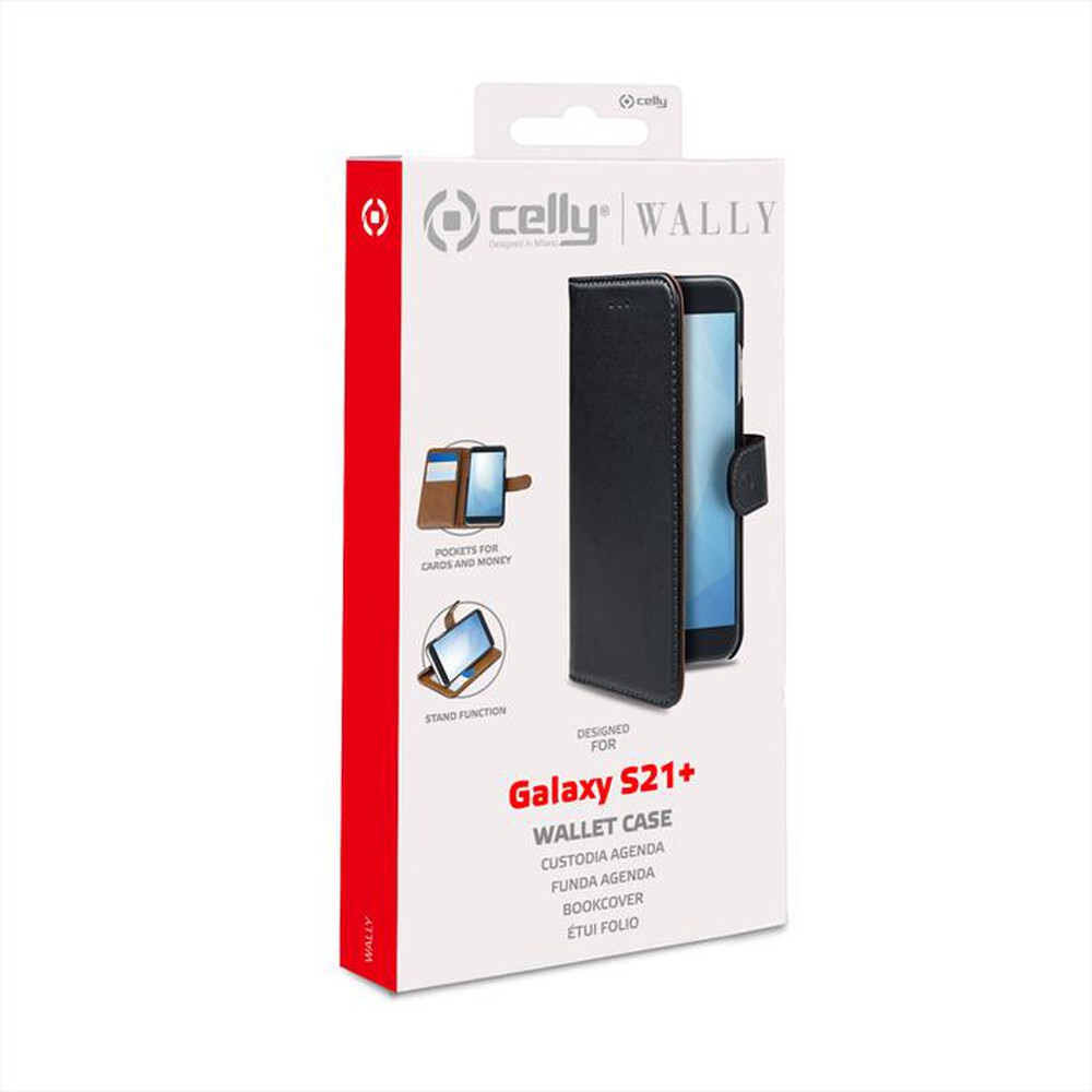 "CELLY - WALLY995 - CUSTODIA PER GALAXY S21+ 5G-NERO/SIMILPELLE"