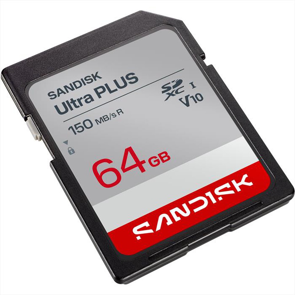Immagine del prodotto SANDISK - MEM.SD ULTRA PLUS 64GB XC V10 U1 UHS-I C10-grigio