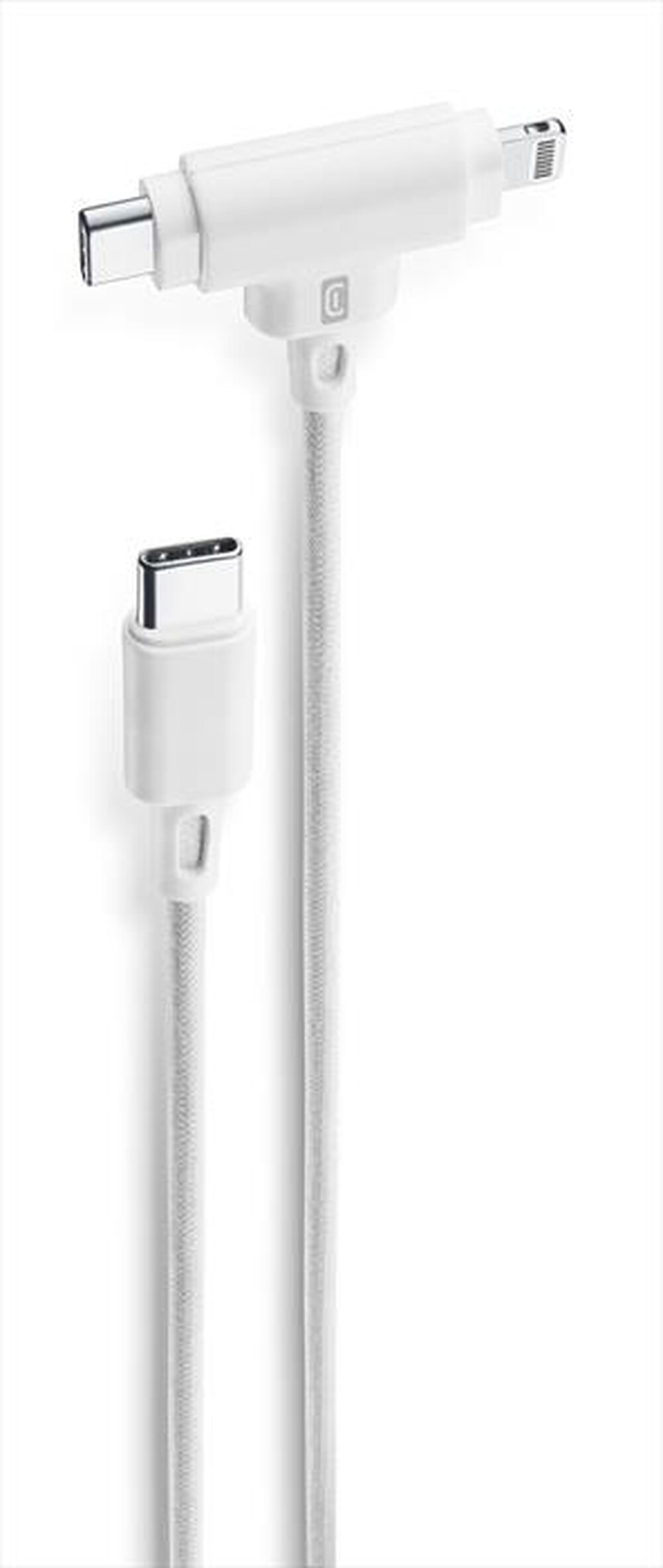 "CELLULARLINE - Cavo USB-C con doppio connettore USBDATADUALPIN1MW-Bianco"