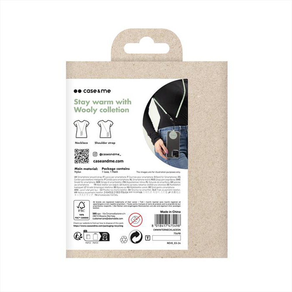 "CASEME - Laccio da collo CMWINTERNECKLACEGN-Verde"
