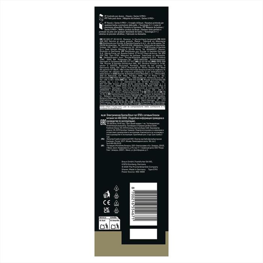 Immagine del prodotto BRAUN - Rasoio SHAVER 9600S-NERO