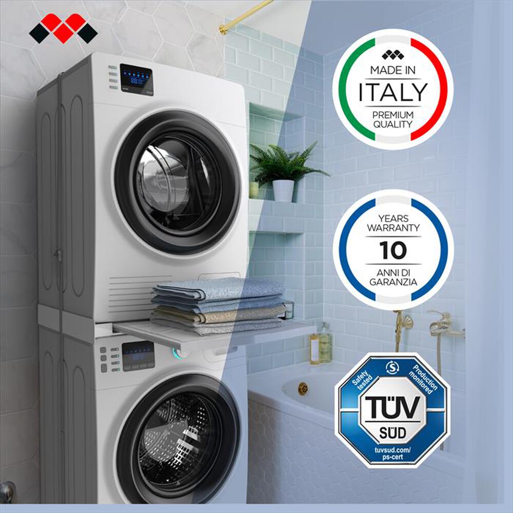 "MELICONI - Kit di sovrapposizione lavatrice TORRE QUICK-Tecnopolimero bianco"
