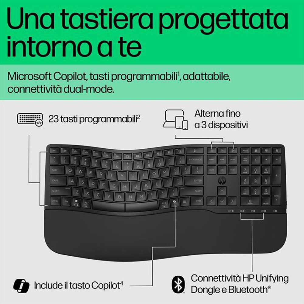 "HP - TASTIERA DUAL MODE 680-Nero"
