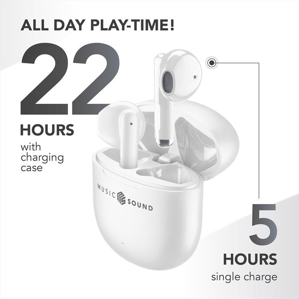 Immagine del prodotto MUSIC SOUND - Auricolare Bluetooth a capsula BREEZE-Bianco