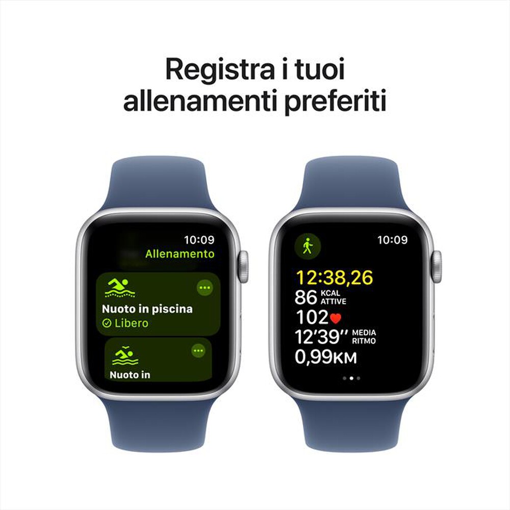 "APPLE - Watch SE GPS 44mm Cassa Alluminio-Argento Sport Band Denim - S/M"