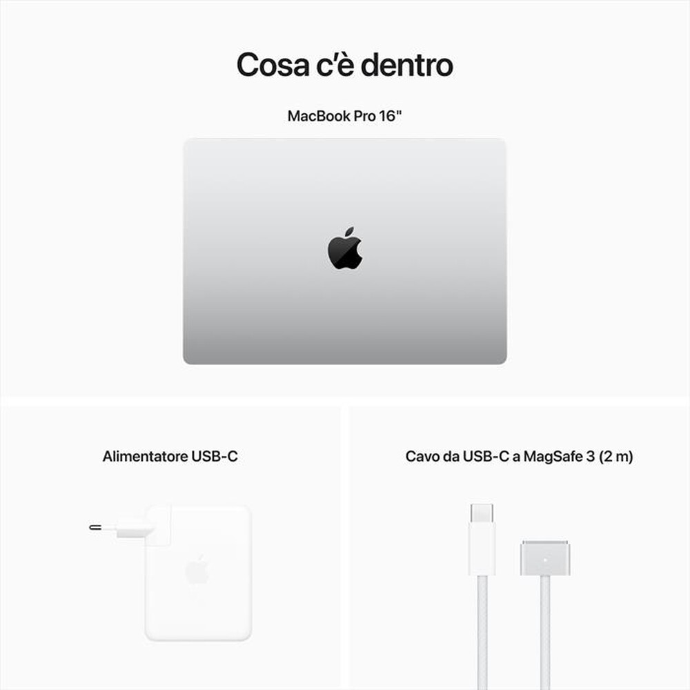 "APPLE - MacBook Pro 16\" M2 Pro core: 12 CPU 19 GPU 512GB-Argento"