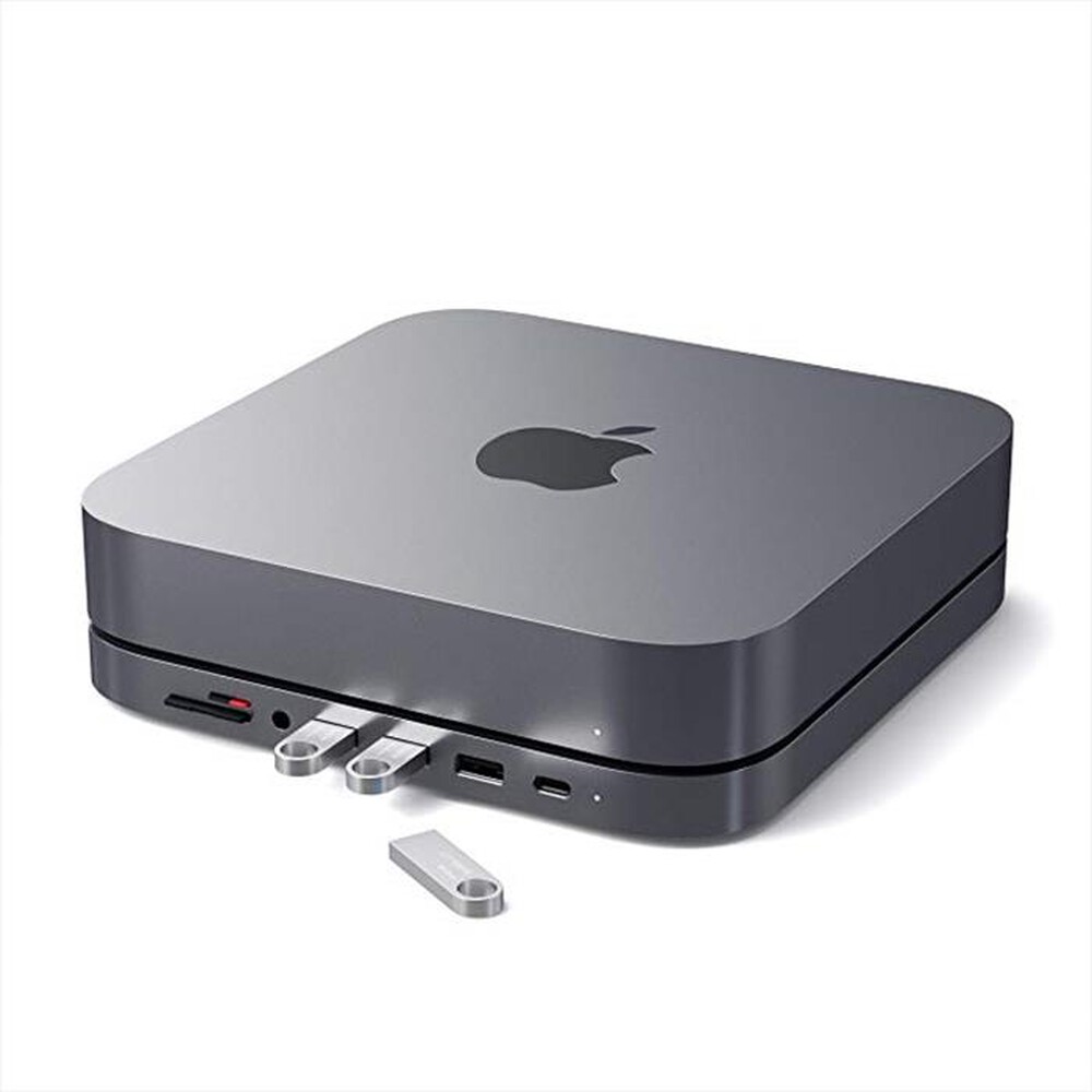 "SATECHI - SUPPORTO CON HUB IN ALLUMINIO PER MAC MINI-nero"