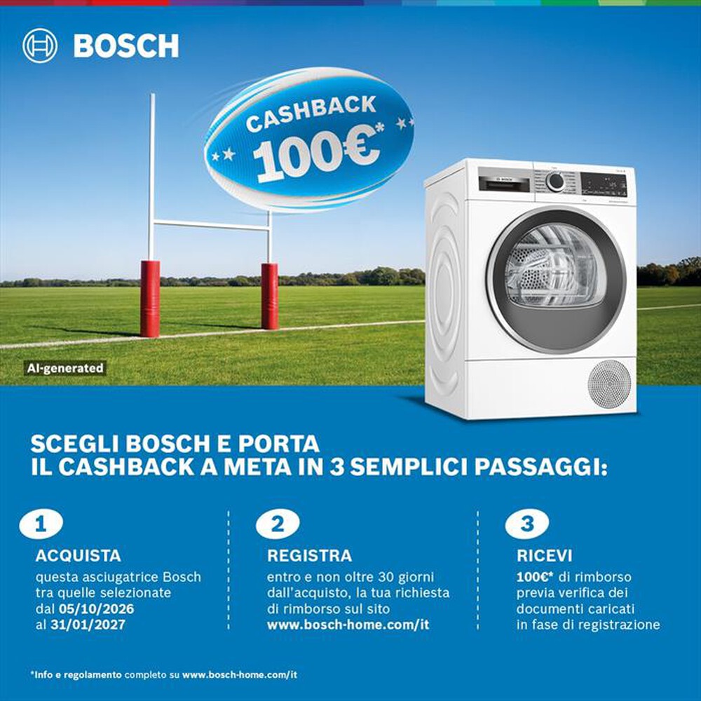 Immagine del prodotto BOSCH - Asciugatrice Serie 6 WQG245D0IT 9Kg Classe C-Bianco