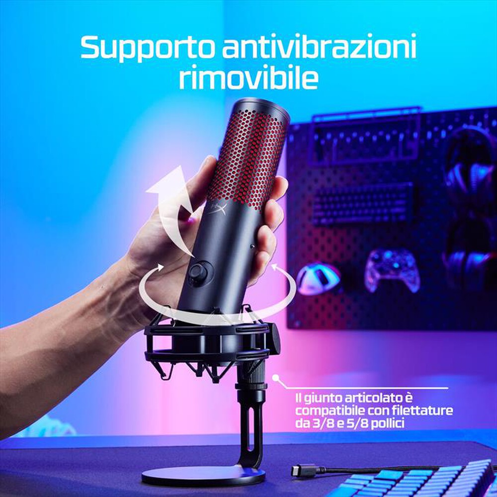 Immagine del prodotto HYPERX - Microfono USB Gaming QUADCAST 2 – USB-Nero