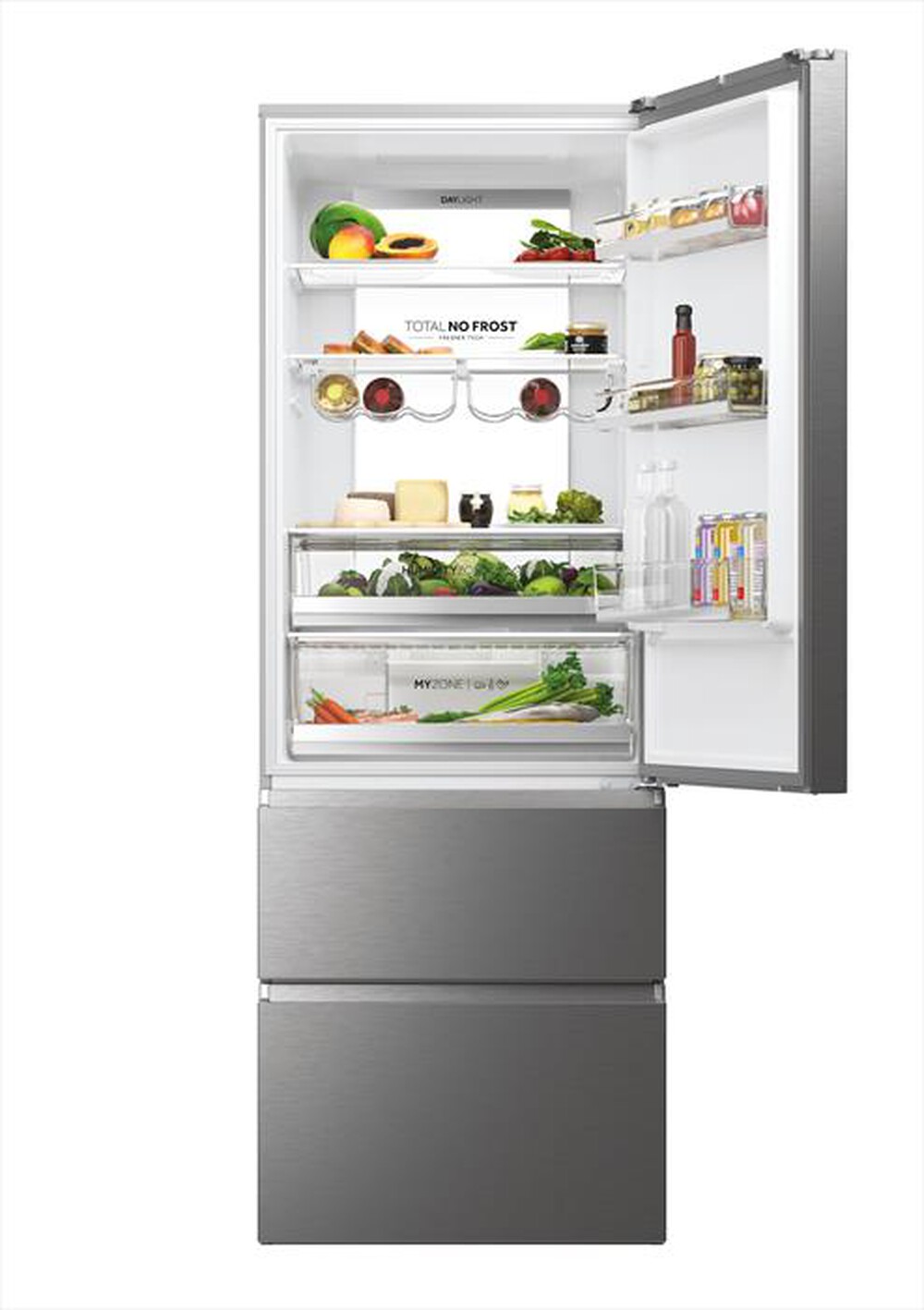 Immagine del prodotto HAIER - Frigorifero combinato HTW7720DNMP Classe D 486 lt-Platino, Stainless steel