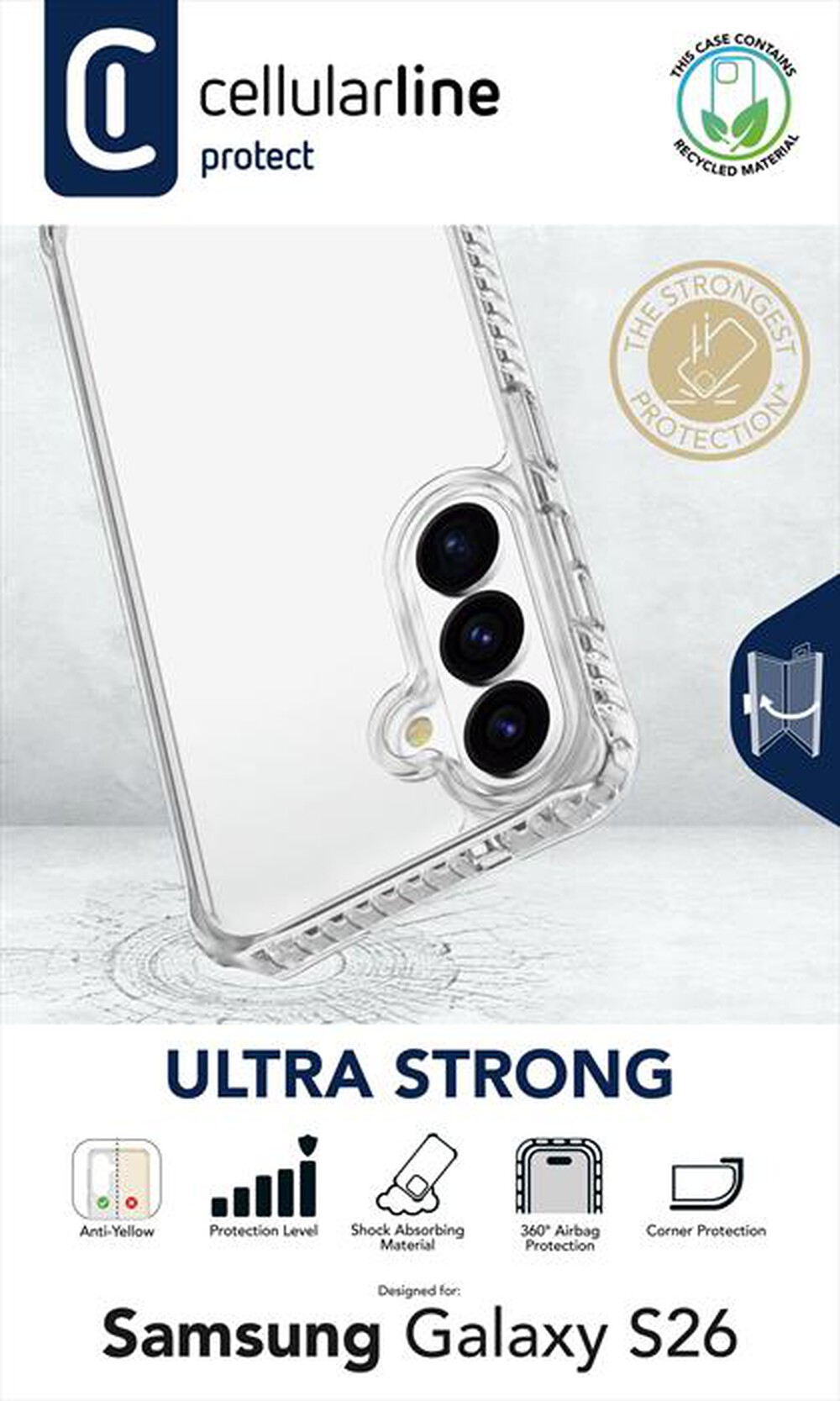 Immagine del prodotto CELLULARLINE - Custodia ULTRA STRONG per Galaxy S26-Trasparente