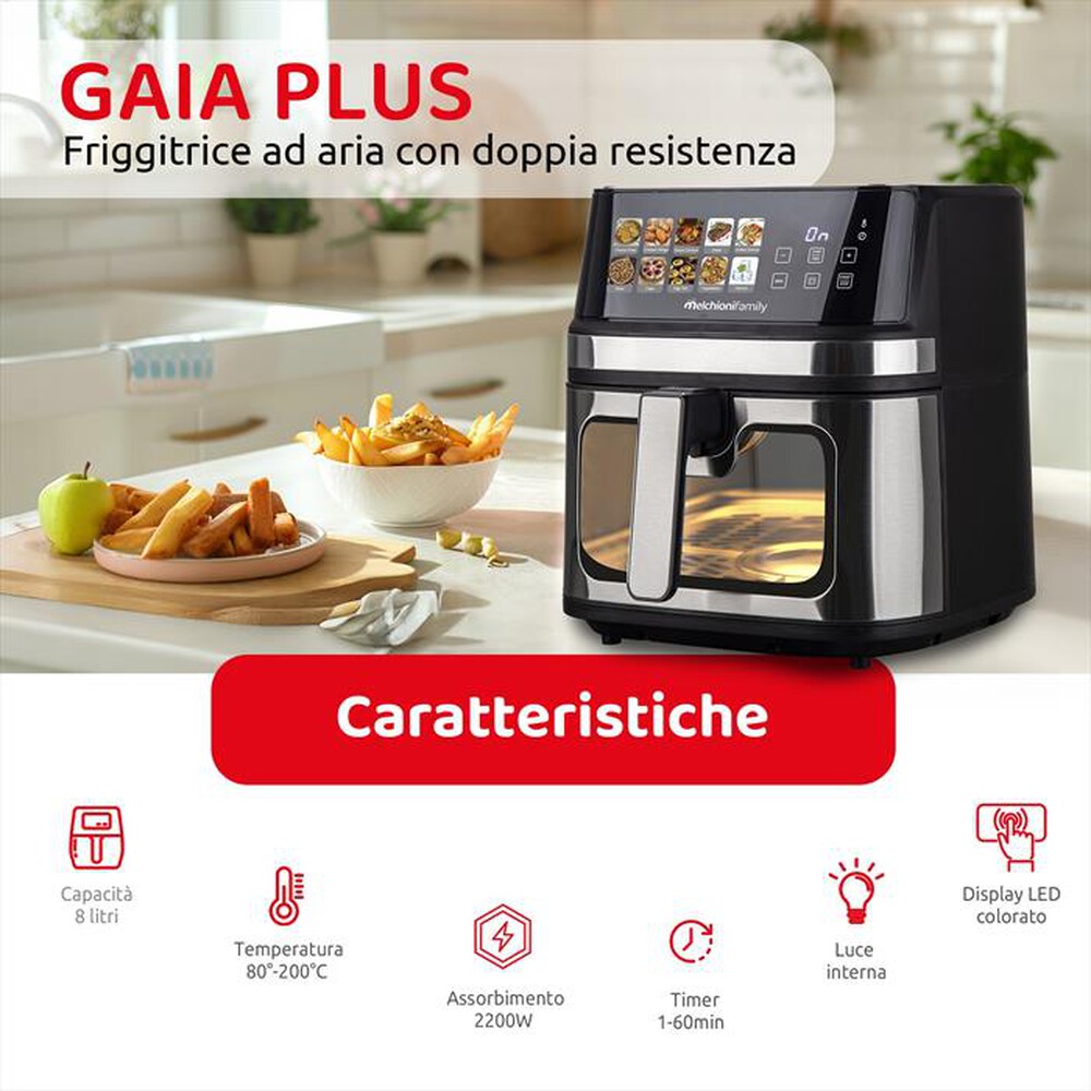 Immagine del prodotto MELCHIONI FAMILY - Friggitrice ad aria GAIA PLUS-Nero /Plastica