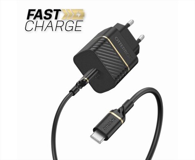 OTTERBOX - CARICATORE DA MURO USB-C 20W + CAVO USB-C-C 1M - N-nero