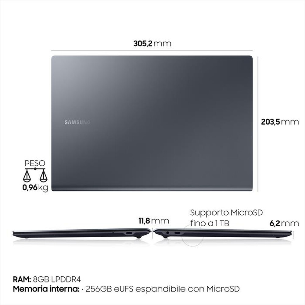 "SAMSUNG - GALAXY BOOK S (INTEL)-Grey"