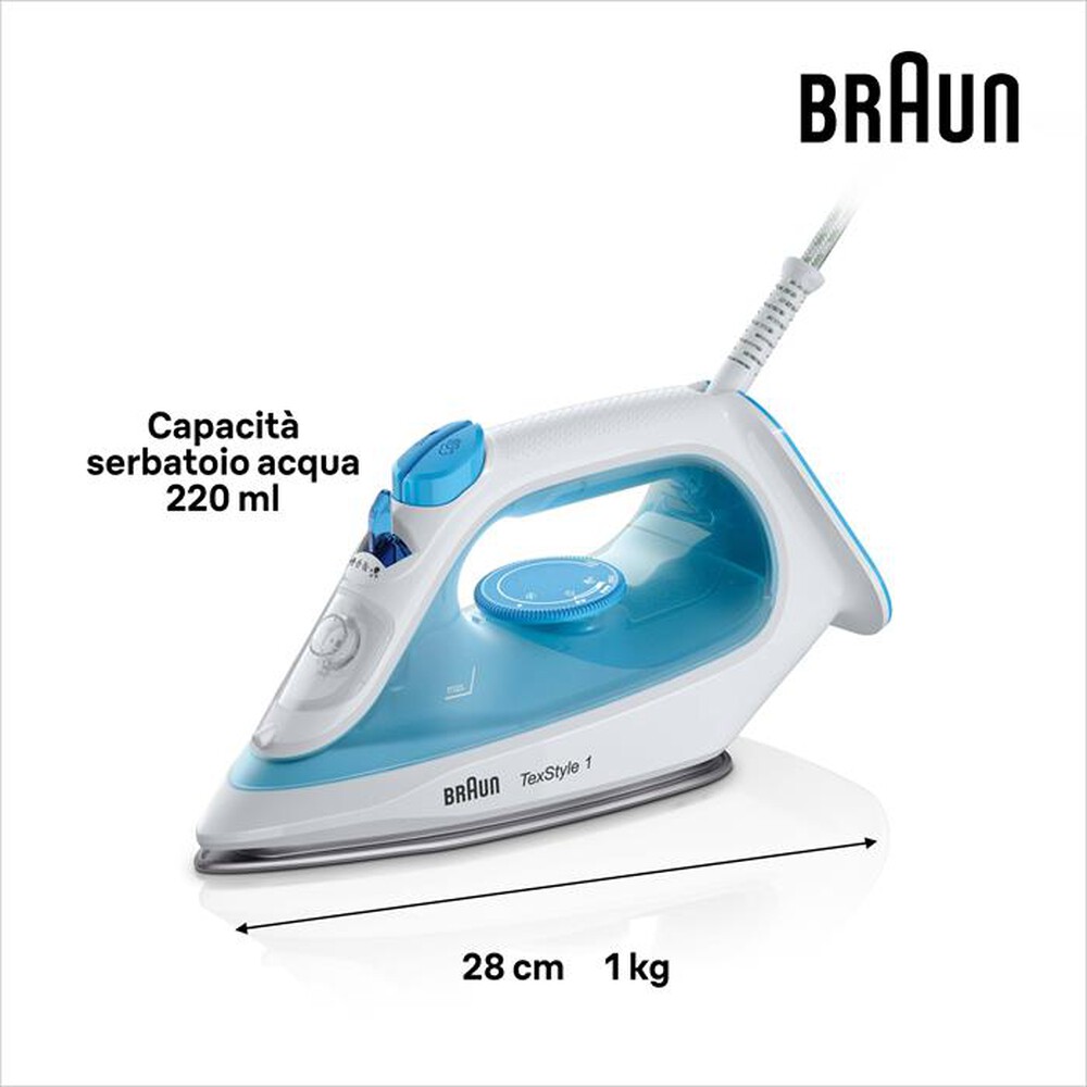 Immagine del prodotto BRAUN - FERRO A VAPORE TEXSTYLE 1 SI1050BL-Bianco blu