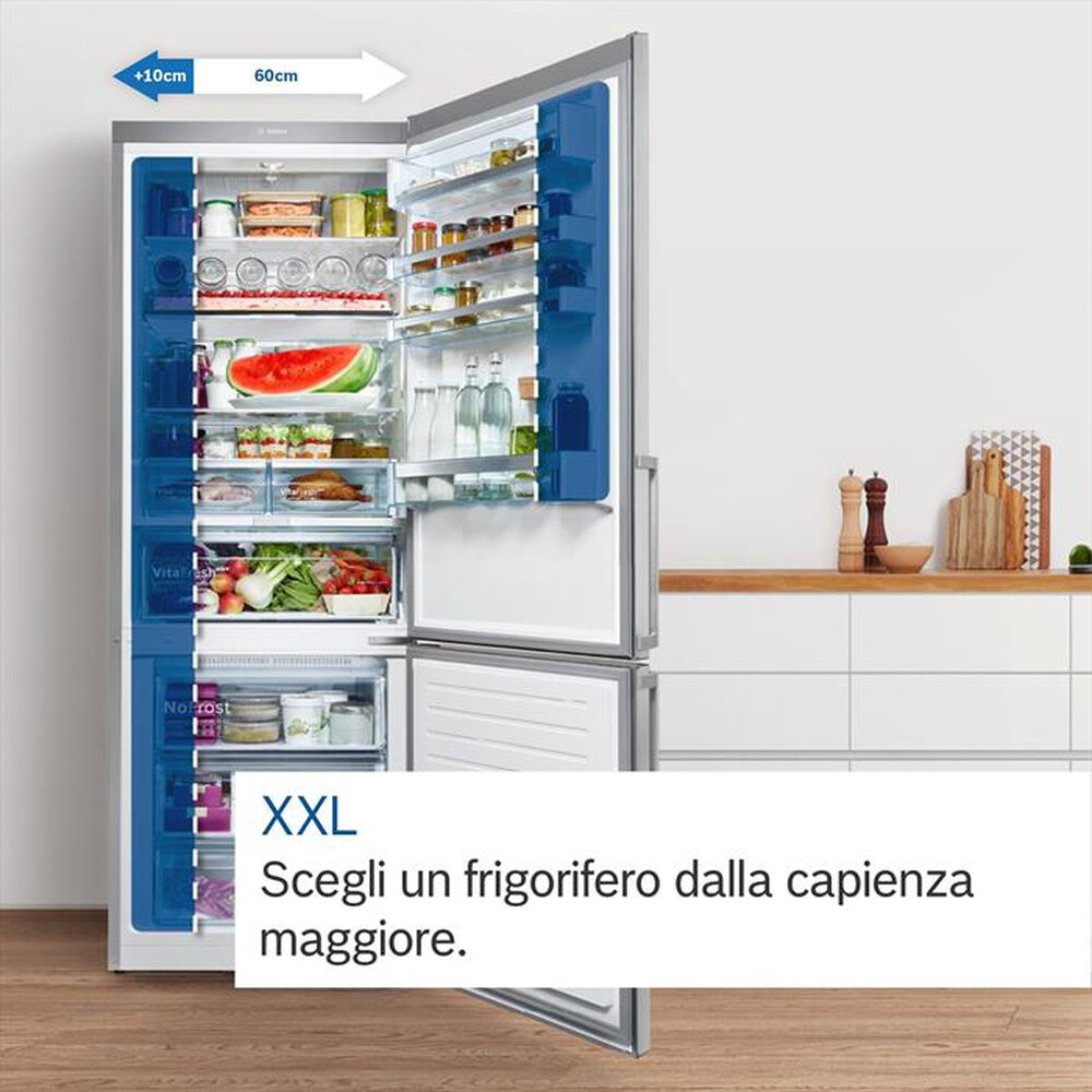 "BOSCH - Frigorifero combinato KGN86AIDR Classe D 631 lt-Acciaio anti-impronta"
