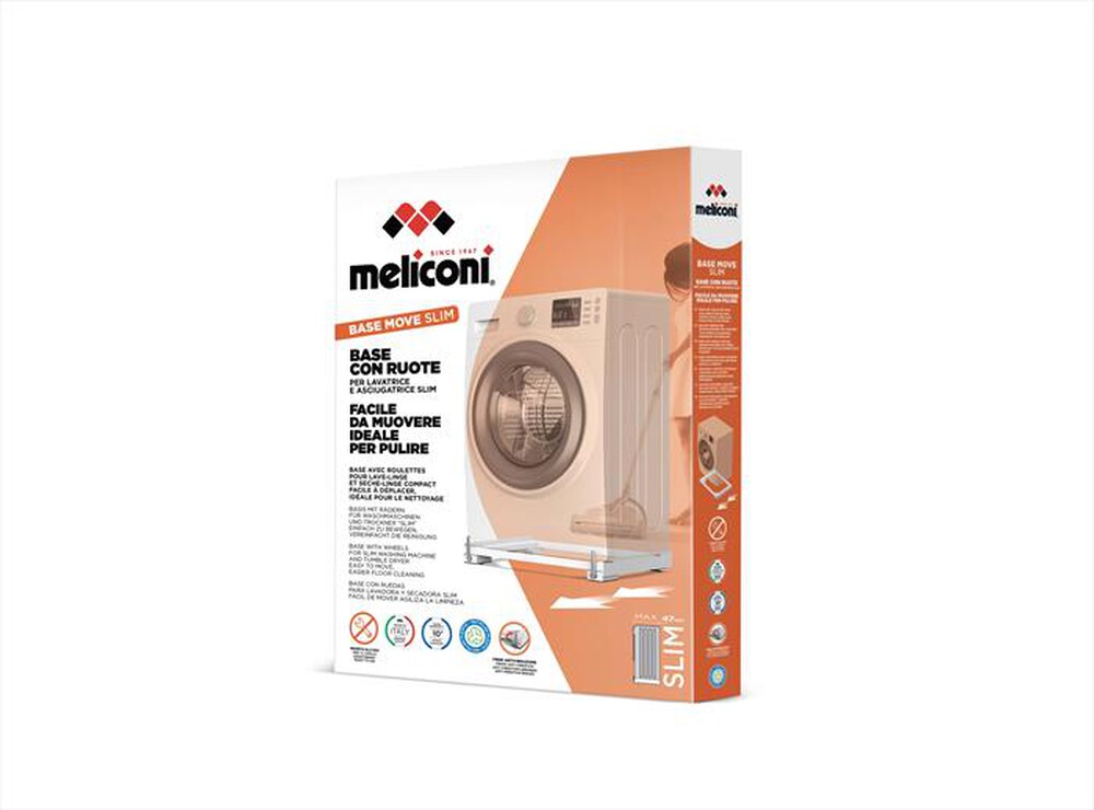 "MELICONI - BASE MOVE SLIM-Tecnopolimero bianco, leve fre"