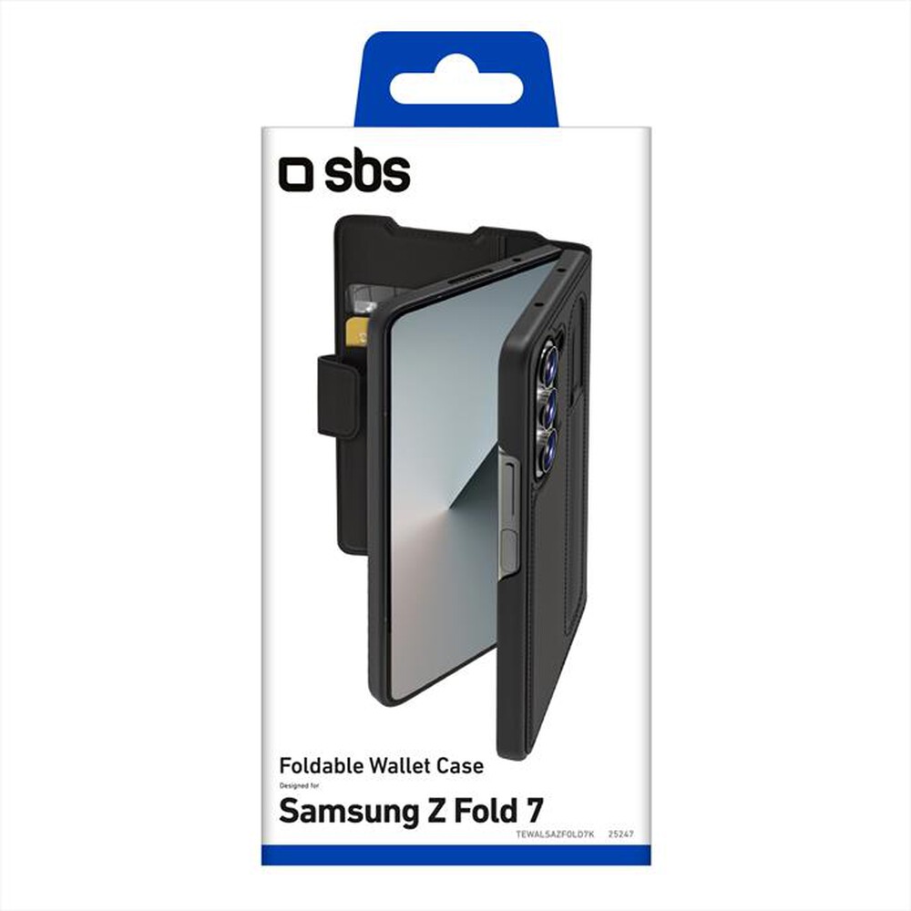 Immagine del prodotto SBS - Cover Wallet Stand Case in PU per Samsung Z Fold 7-Nero