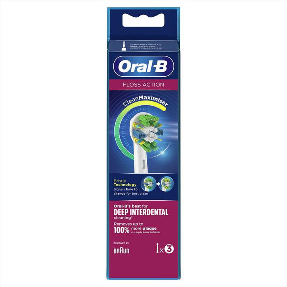 Immagine del prodotto ORAL-B - Testine Flossaction Con CleanMaximiser, 3 Pezzi-Bianco