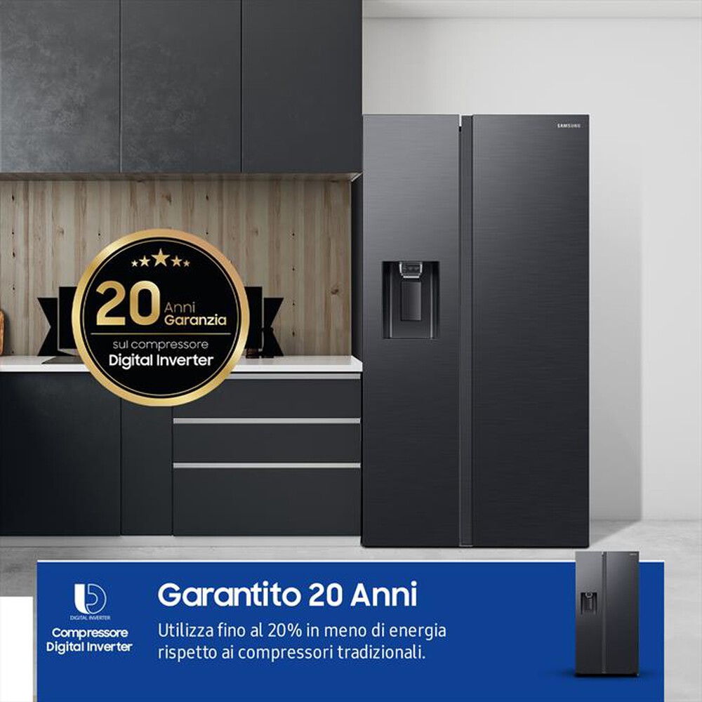 "SAMSUNG - Frigorifero side by side RS65DG54M3B1EF Classe E-Antracite"