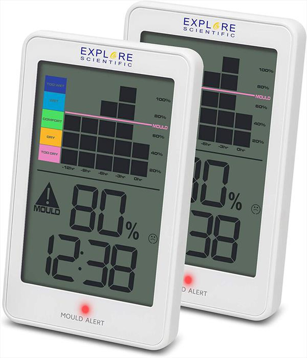 "EXPLORE SCIENTIFIC - WSH1008 TERMO/IGROMETRO CON ALLARME MUFFA-WHITE"