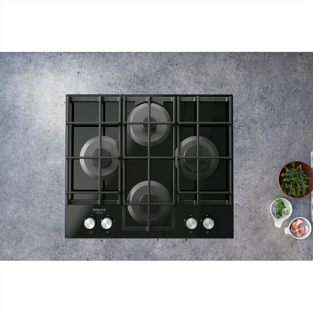 "HOTPOINT ARISTON - Piano cottura a gas HAGS 61F/BK HOB OA 4 fuochi"