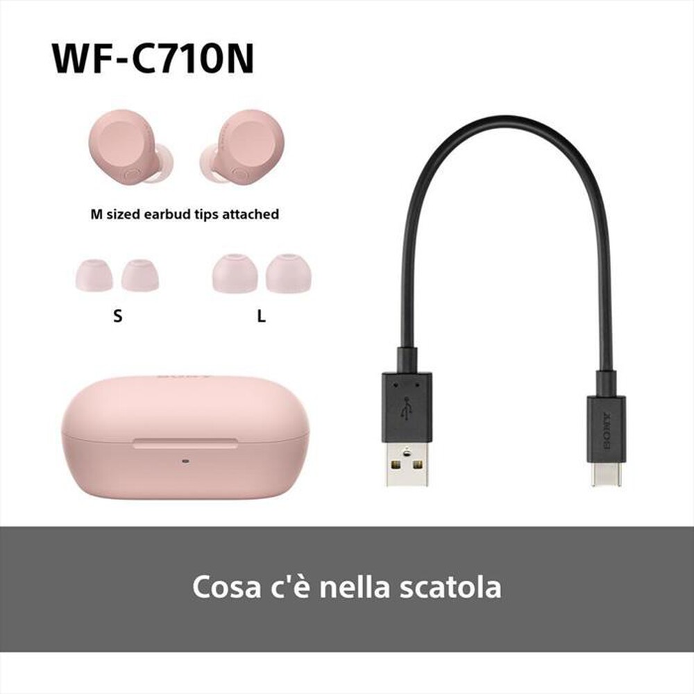"SONY - Cuffie True Wireless WFC710NP.CE7-Rosa"