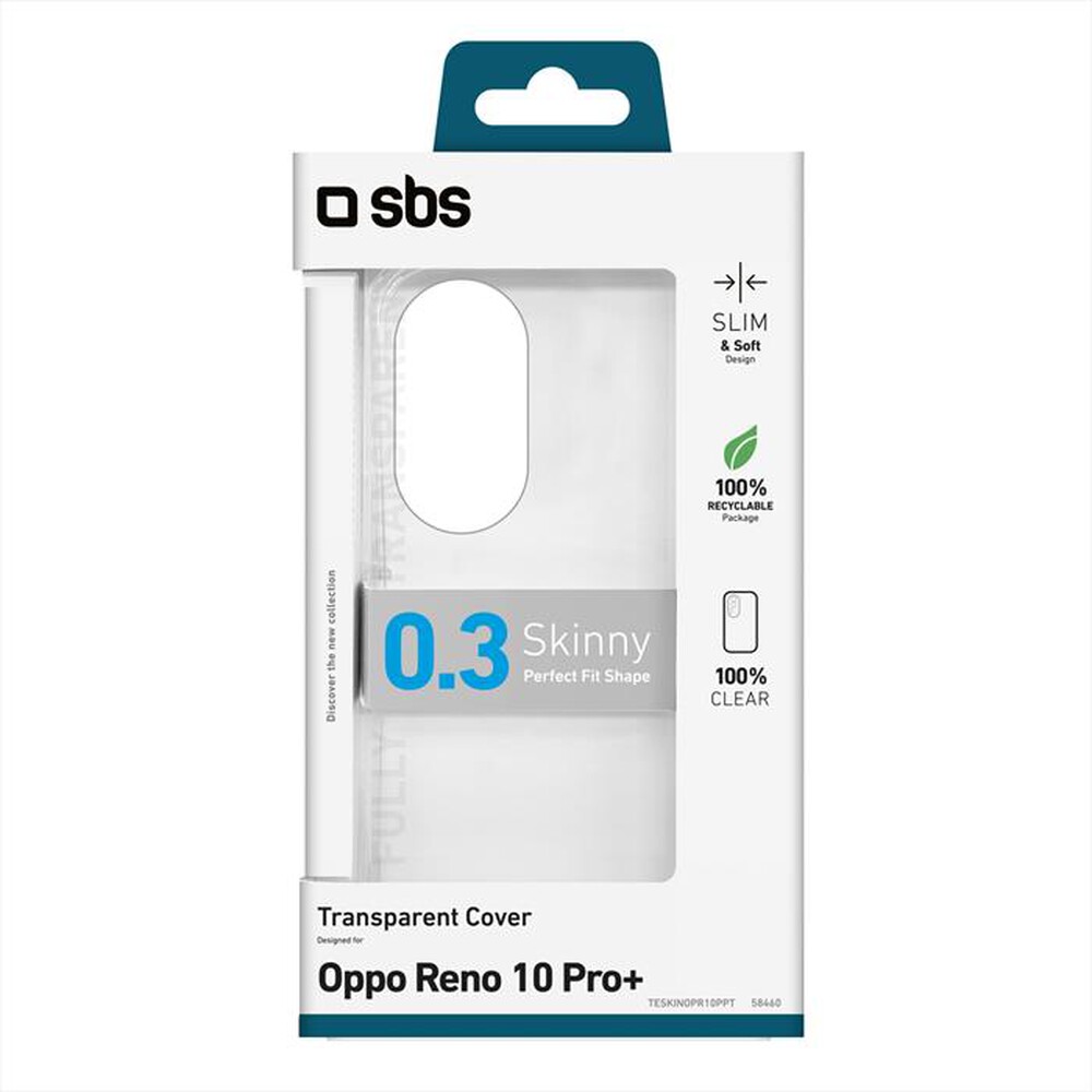 "SBS - Cover skinny TESKINOPR10PPT per Oppo Reno 10 Pro+-Trasparente"