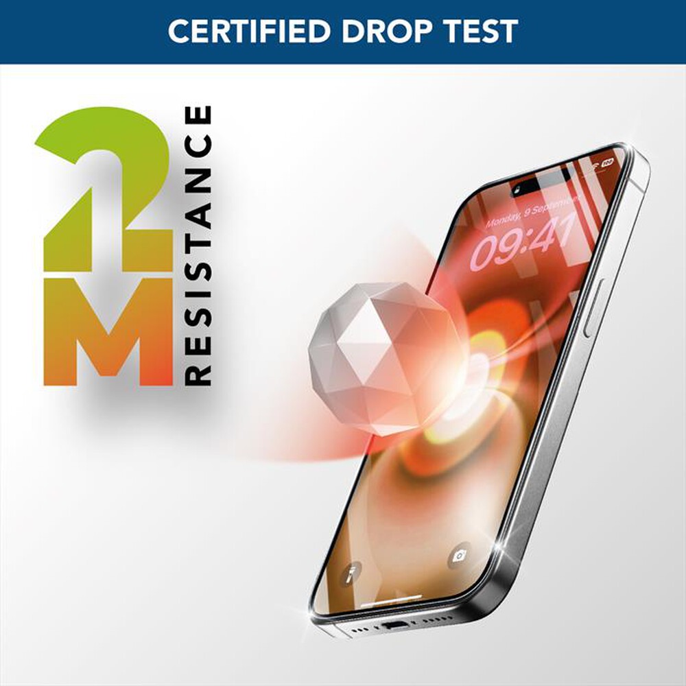 Immagine del prodotto CELLULARLINE - FORTIFIED XTREME GLASS - IPHONE 16 PRO-Transparent