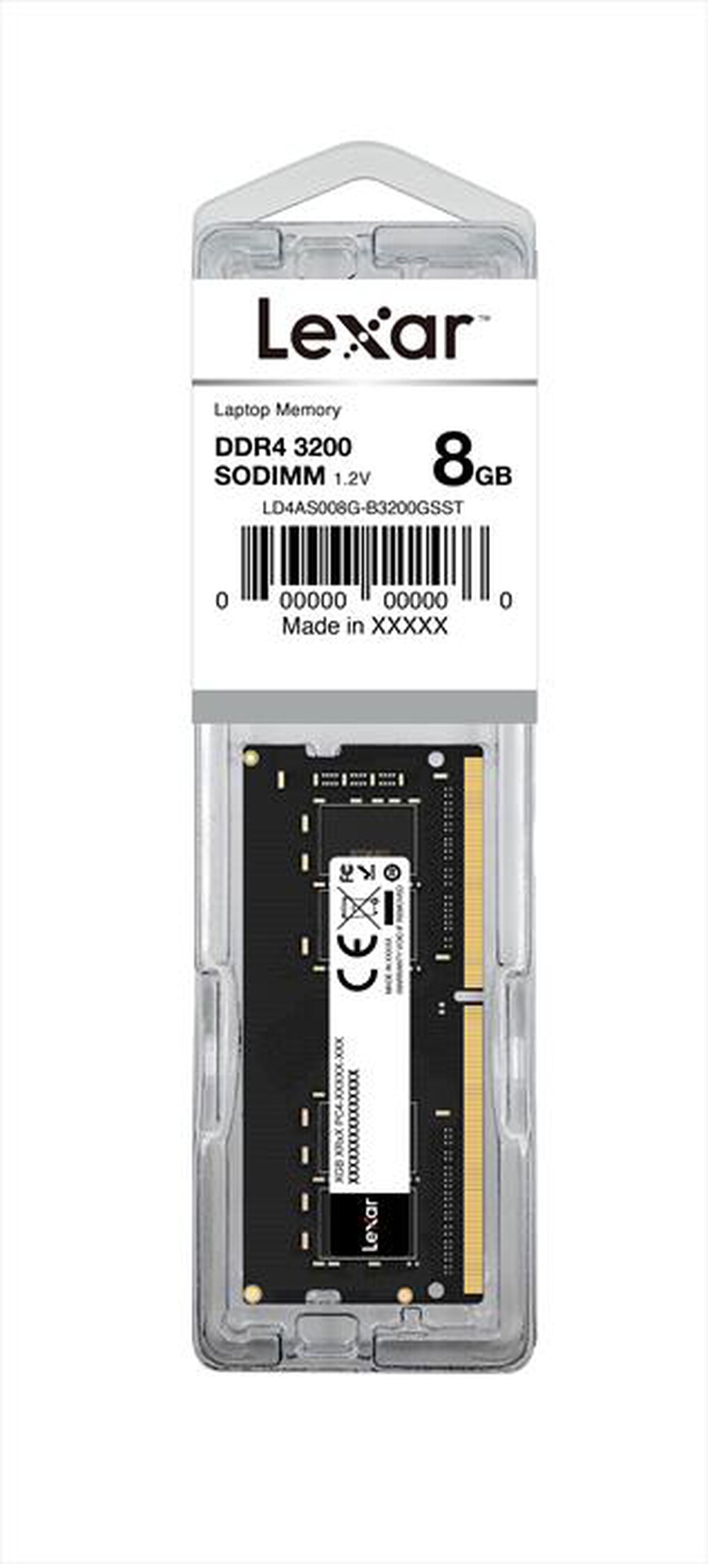Immagine del prodotto LEXAR - Memoria per desktop 8GB DDR4 260 PIN-Black