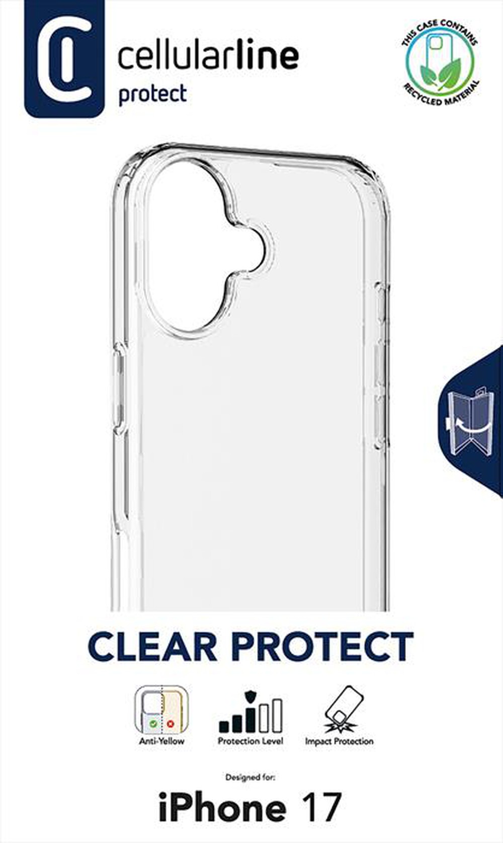 Immagine del prodotto CELLULARLINE - Custodia rigida CLEAR STRONG per IPHONE 17-Trasparente