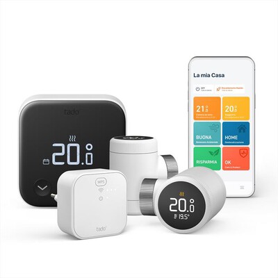 TADO - KIT TERMOSTATO X + 2 VALVOLE X-Nero/Bianco