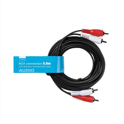SBS - Audio connection 2xRCA plug <-> 2xRCA plug 5m-Nero