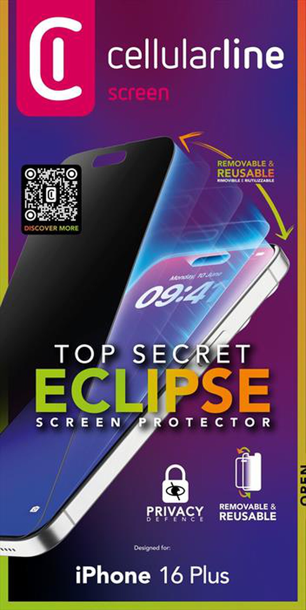 Immagine del prodotto CELLULARLINE - TOP SECRET ECLIPSE - IPHONE 16 MAX-Trasparente