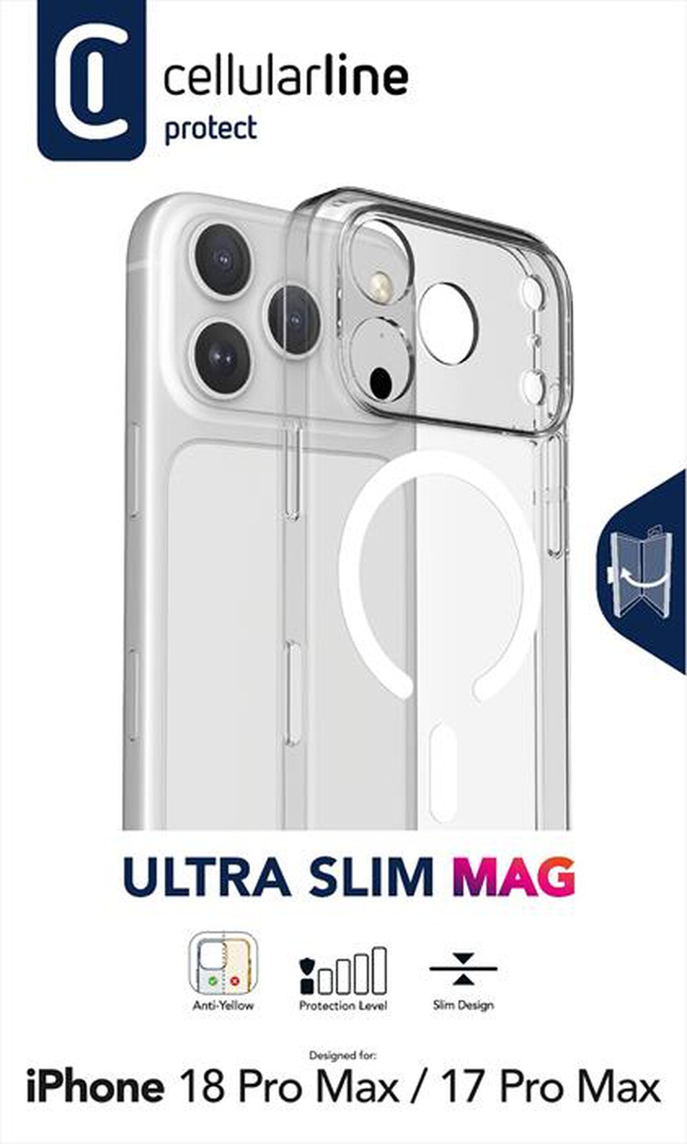Immagine del prodotto CELLULARLINE - Cover ULTRA SLIM MAG per iPhone 18 Pro Max-Trasparente