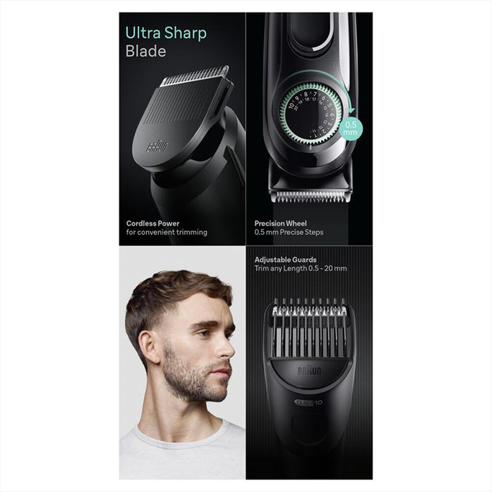 "BRAUN - Regolabarba BT3411-Nero"